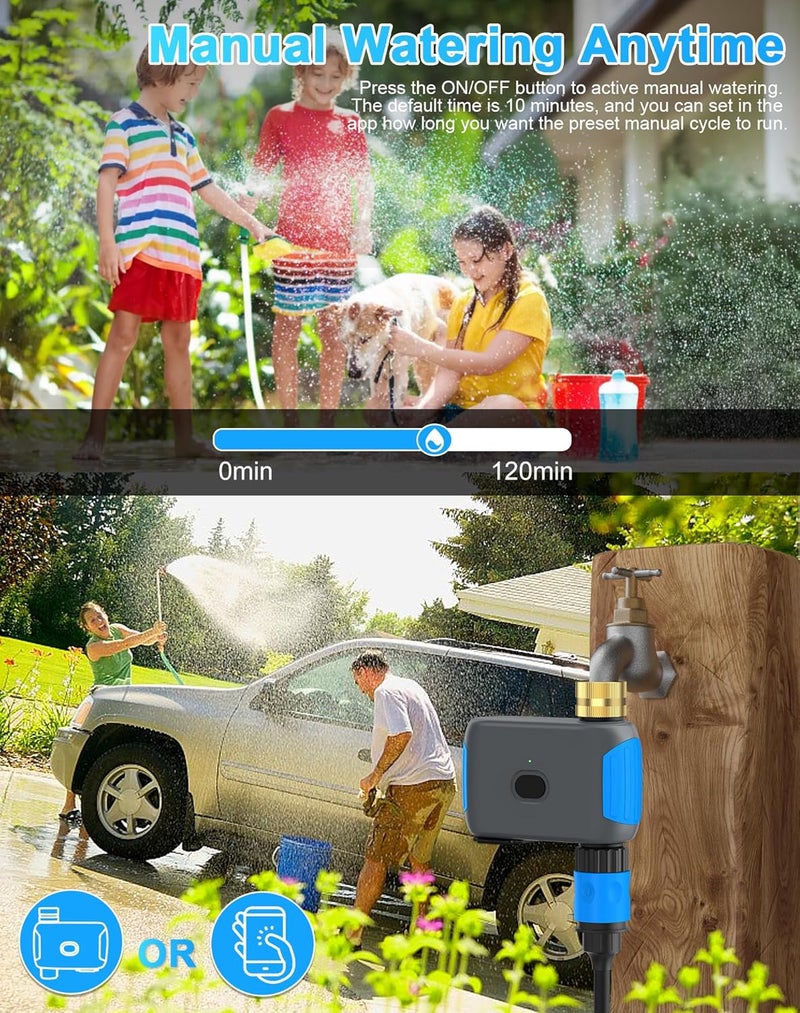 Smartale WiFi Sprinkler Timer, Smart Bluetooth Hose Timer, Programmable Automatic Irrigation System with Remote APP, Compatible with Alexa Google, Watering for Outdoor Garden Yard Lawn, 1 Outlet - Image 5